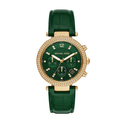 Michael Kors Parker Chronograph Green Leather Watch - MK6985 - Watch Station