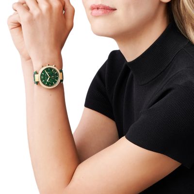 Michael Kors Parker Chronograph Green Leather Watch - MK6985 - Watch Station