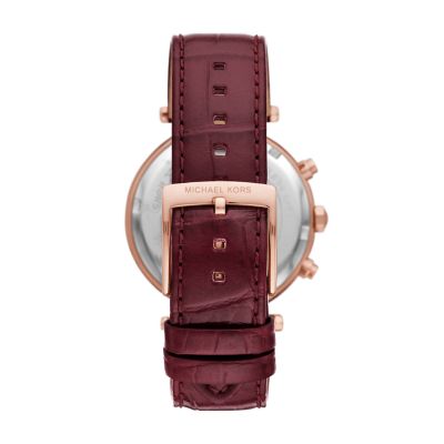 Michael kors clearance red leather watch