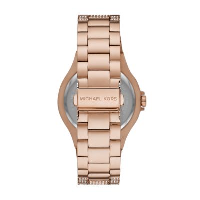 Michael Kors Lennox Three-Hand Rose Gold-Tone Stainless Steel 