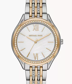 Michael Kors Women's Mindy Three-Hand Two-Tone Stainless Steel Watch