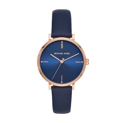 Michael Kors Jayne Three-Hand Navy 