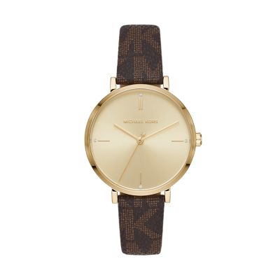 michael kors brown and gold watch