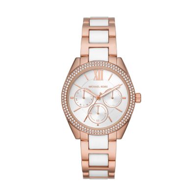 michael kors watch two tone rose gold