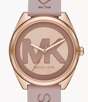 Michael Kors Jan Three-Hand Pink Silicone Watch