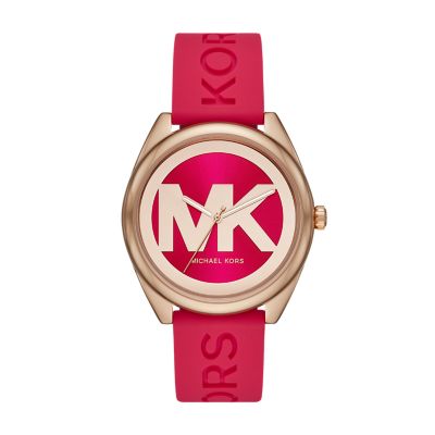 Michael kors hot sale pink silicone watch