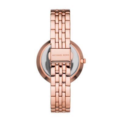 Michael Kors Anabeth Three-Hand Rose Gold-Tone Alloy Watch 