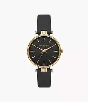 Michael Kors Anabeth Three-Hand Black Leather Watch