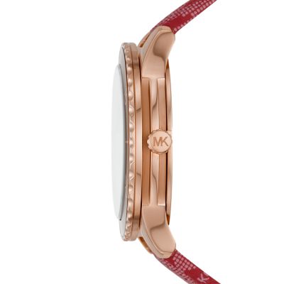 Michael Kors Uhr Runway 3-Zeiger-Werk Station PVC - rot MK7179 Watch 