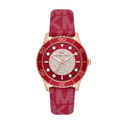 Red and gold shop michael kors watch