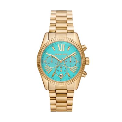 Blue and gold michael deals kors watch