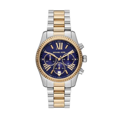 Michael Kors Lexington Chronograph Two Tone Stainless Steel Watch