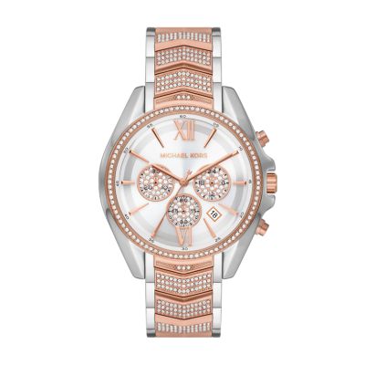 Michael Kors Women's Whitney Chronograph Two-Tone Stainless Steel Watch - Rose Gold / Silver