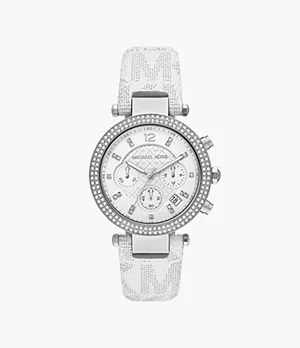 Michael Kors Uhr Chronograph Parker PVC Optic White