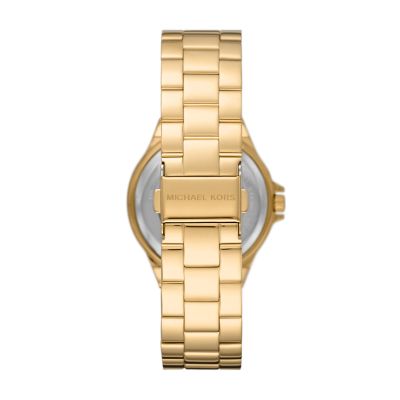 Michael Kors Lennox Three-Hand Gold-Tone Stainless Steel Watch 