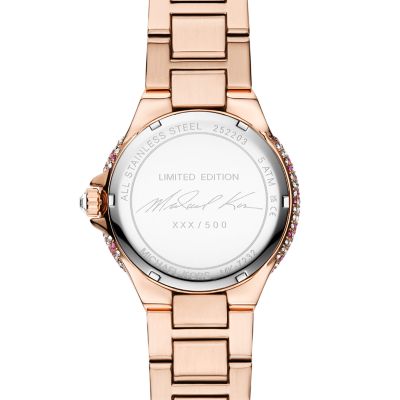Michael Kors Limited Edition Camille Three-Hand Rose Gold-Tone Stainless  Steel Watch
