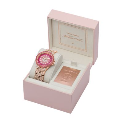 Michael kors deals pink diamond watch