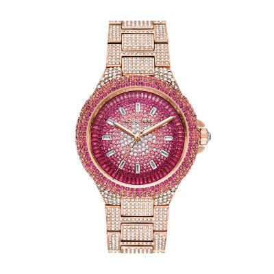 Michael Kors Limited Edition Camille Three-Hand Rose Gold-Tone Stainless  Steel Watch