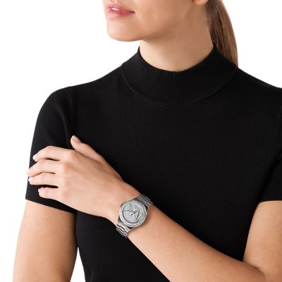 Michael Kors Lennox Three-Hand Stainless Steel Watch