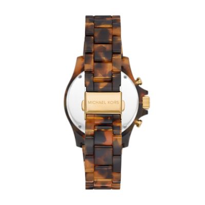 Tortoise michael kors clearance watch