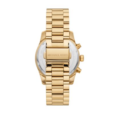 Michael Kors Lexington Lux Chronograph Gold-Tone Stainless Steel