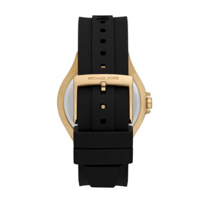 Michael Kors Lennox Three-Hand Black Silicone Watch - MK7247