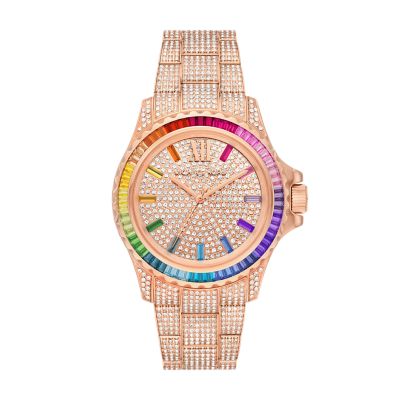 Iced out michael kors watch deals women's