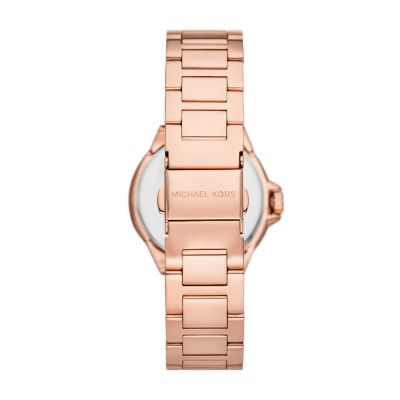 Michael Kors Camille Three-Hand Rose Gold-Tone Stainless Steel