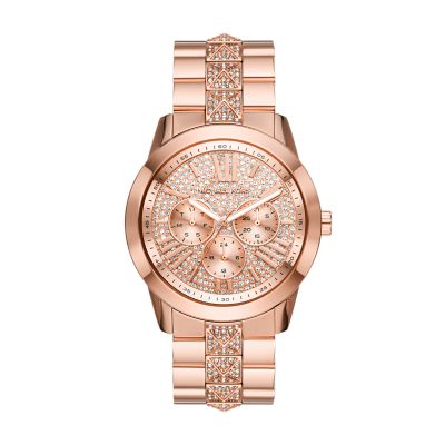 Michael kors rose on sale gold pave watch