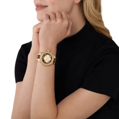 Michael Kors Camille Chronograph Gold-Tone Stainless Steel and Tortoise  Acetate Watch - MK7269 - Watch Station