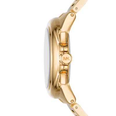 特価 ! Michael Kors Camille' Gold-Tone Chronograph 腕時計 Michael Kors Camille Chronograph White Dial Gold Steel Strap