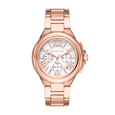 Michael Kors Women's Camille Chronograph Rose Gold-Tone Stainless Steel Watch - Rose Gold