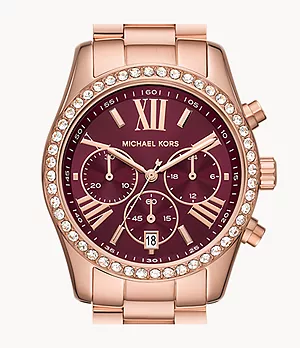 Michael Kors Lexington Lux Chronograph Rose Gold-Tone Stainless Steel Watch