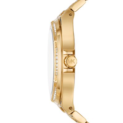 Michael Kors Lennox Three-Hand Black and Gold-Tone Stainless Steel Watch -  MK7284 - Watch Station