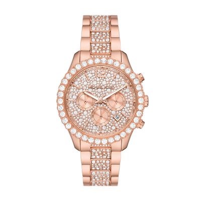 Michael Kors Layton Chronograph Rose Gold Tone Stainless Steel Watch