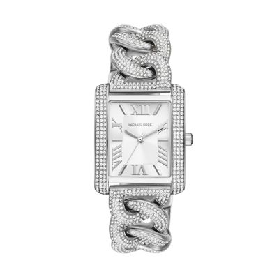 Michael Kors Emery Three-Hand Stainless Steel Pavé Watch - MK7299