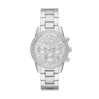 Small silver michael hot sale kors watch