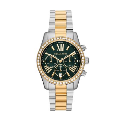 Michael Kors Women's Lexington Chronograph Two-Tone Stainless Steel Watch - Gold / Silver