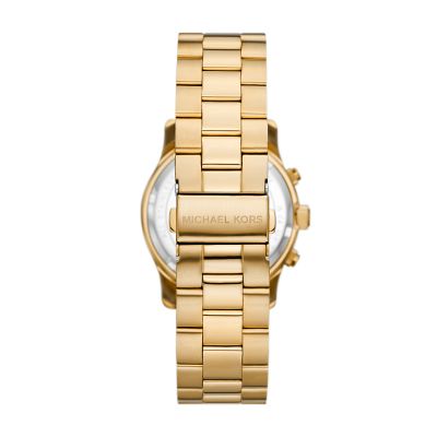 Michael Kors Runway Chronograph Gold-Tone Stainless Steel Watch 