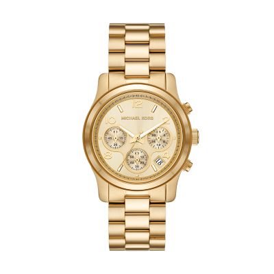 Michael Kors Runway Chronograph Gold Tone Stainless Steel Watch