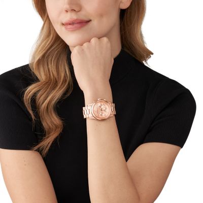 Michael Kors Runway Chronograph Rose Gold Tone Stainless Steel