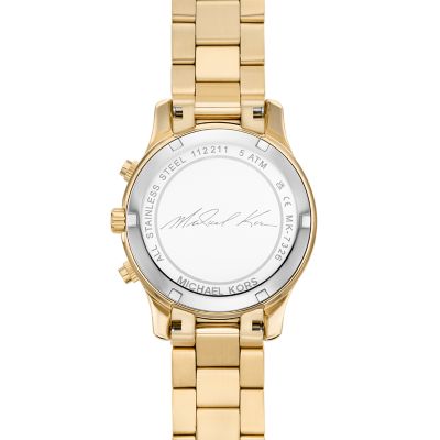 Michael Kors Runway Chronograph Gold-Tone Stainless Steel Watch