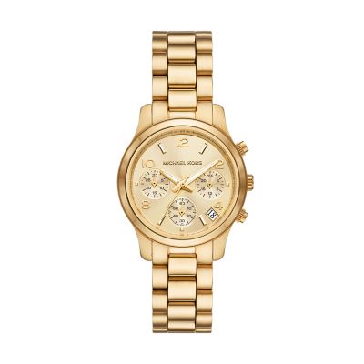Michael Kors Women's Runway Chronograph Gold-Tone Stainless Steel Watch - Gold