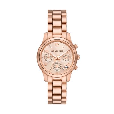 Michael Kors Runway Chronograph Rose Gold Tone Stainless Steel