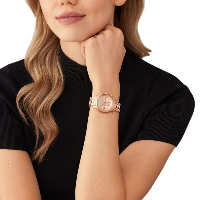 Michael Kors Runway Chronograph Rose Gold-Tone Stainless Steel