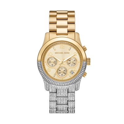 Michael Kors Women's Runway Chronograph Two-Tone Stainless Steel Watch - Gold / Silver