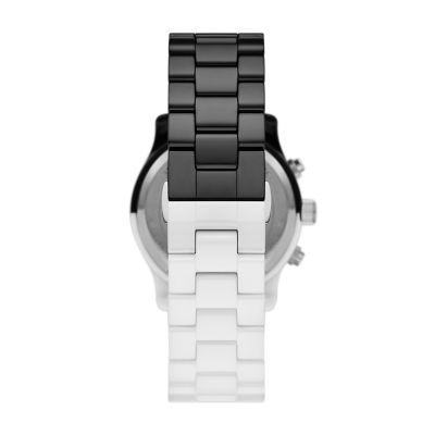 Black and white hot sale michael kors watch