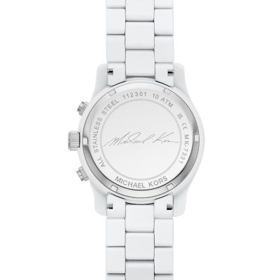 Michael Kors Runway Chronograph White-Coated Stainless Steel Watch