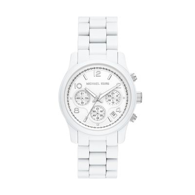 Michael Kors Runway Chronograph White-Coated Stainless Steel Watch