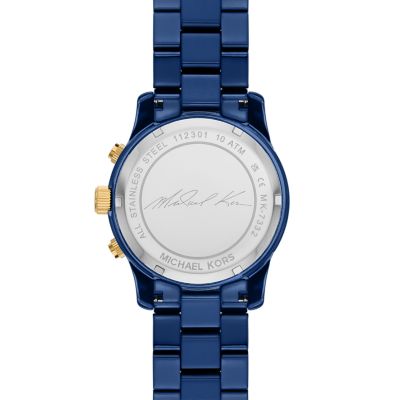 Michael Kors Runway Chronograph Navy-Coated Stainless Steel Watch